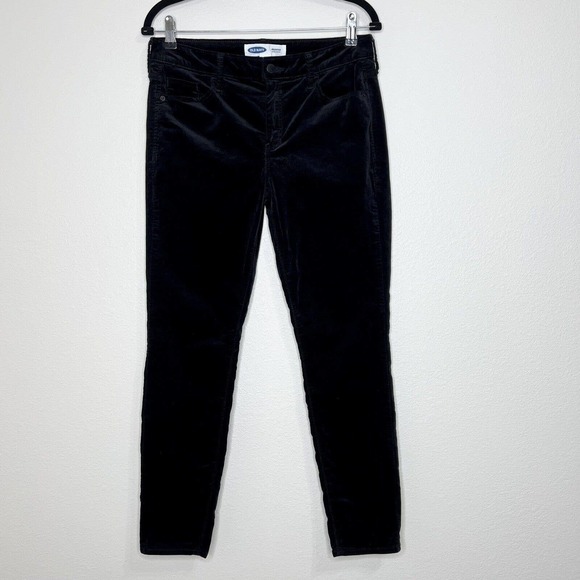 Old Navy Denim - Old Navy Mid Rise Rockstar Super Skinny Black Jack Velvet Stretch Jeans Pants 8